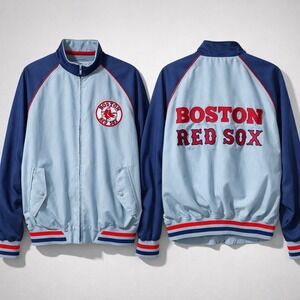 VTG G-III Sports Carl Banks Boston Red Sox Jacket Men XL Gray MLB FullZip Bomber